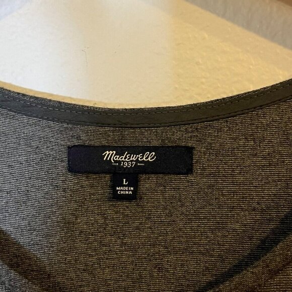 Madewell Ponte Screenplay Dress Stretch‎ Cap Sleeve Babydoll Gray Size Large - Picture 8 of 11